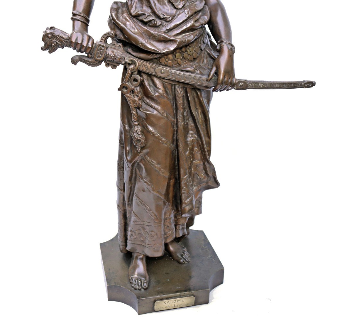 Charles Levy (1840-1899) Bronze "salomé" 85cm-photo-3