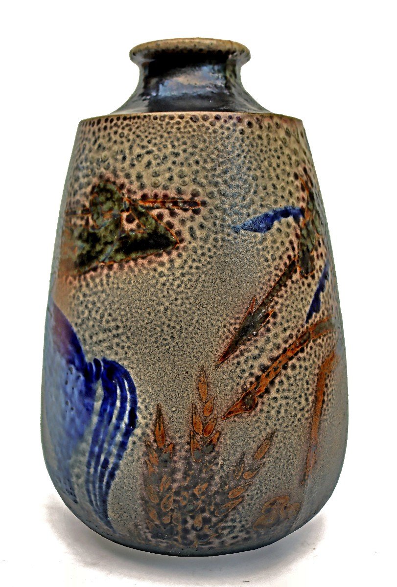 Primavera Attributed To René Buthaud (1886-1986) Large Art Deco Vase-photo-3