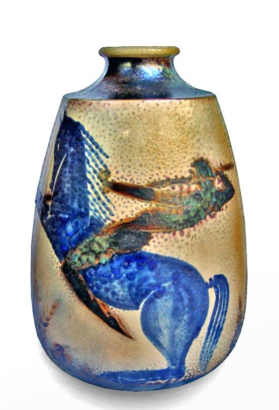 Primavera & René Buthaud (1886-1986) Grand Vase Art Déco circa 1925-photo-4