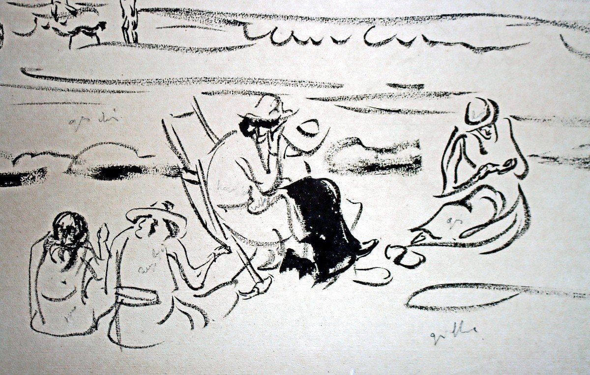 Jules émile Zingg (1882-1942) Drawing Beach At Perros Guirec-photo-4