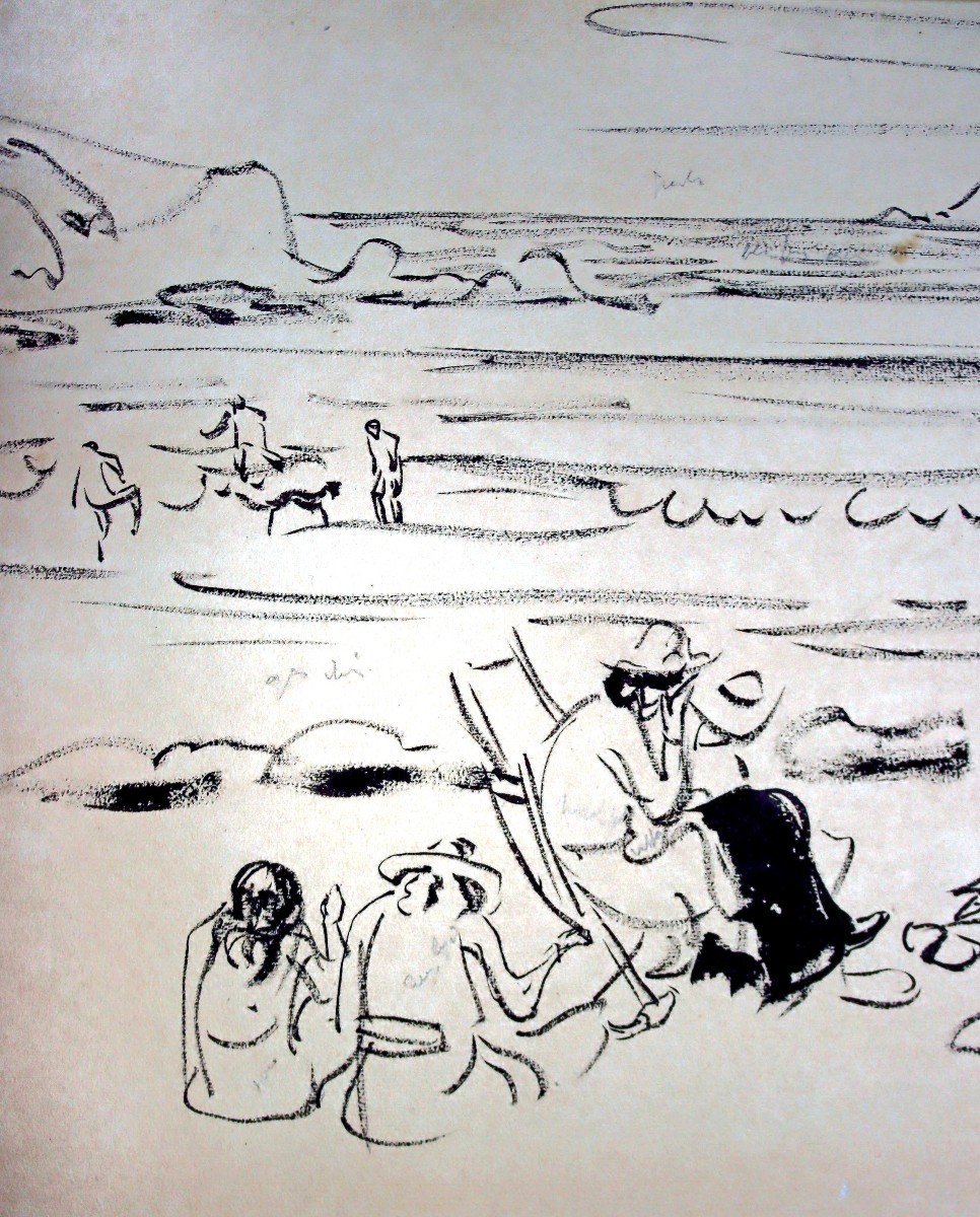 Jules émile Zingg (1882-1942) Drawing Beach At Perros Guirec-photo-4