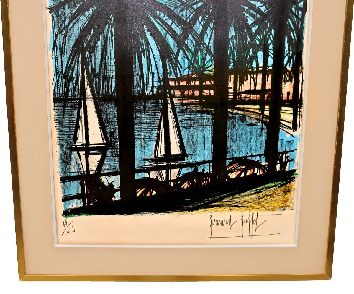 Bernard Buffet (1928-1999) -cannes- Large Justified Lithograph-photo-4