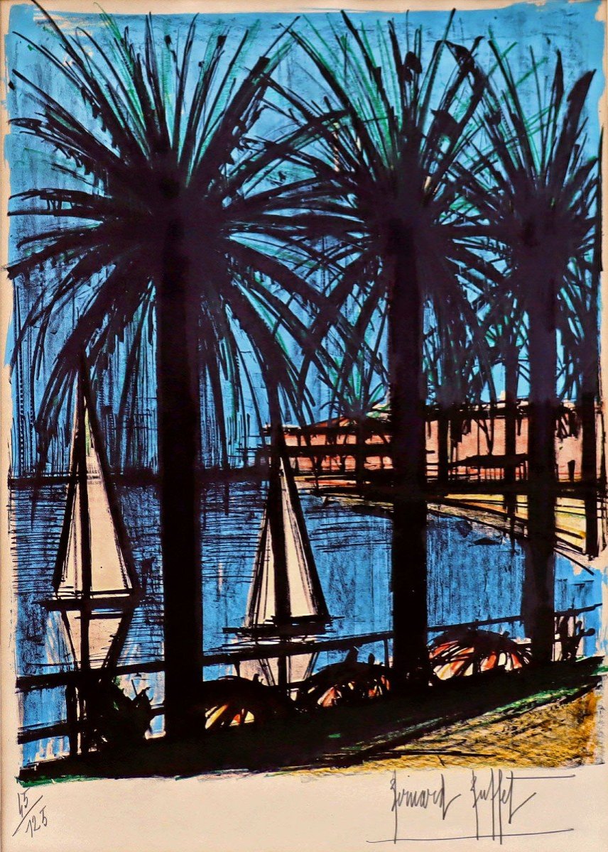 Bernard Buffet (1928-1999) -cannes- Large Justified Lithograph