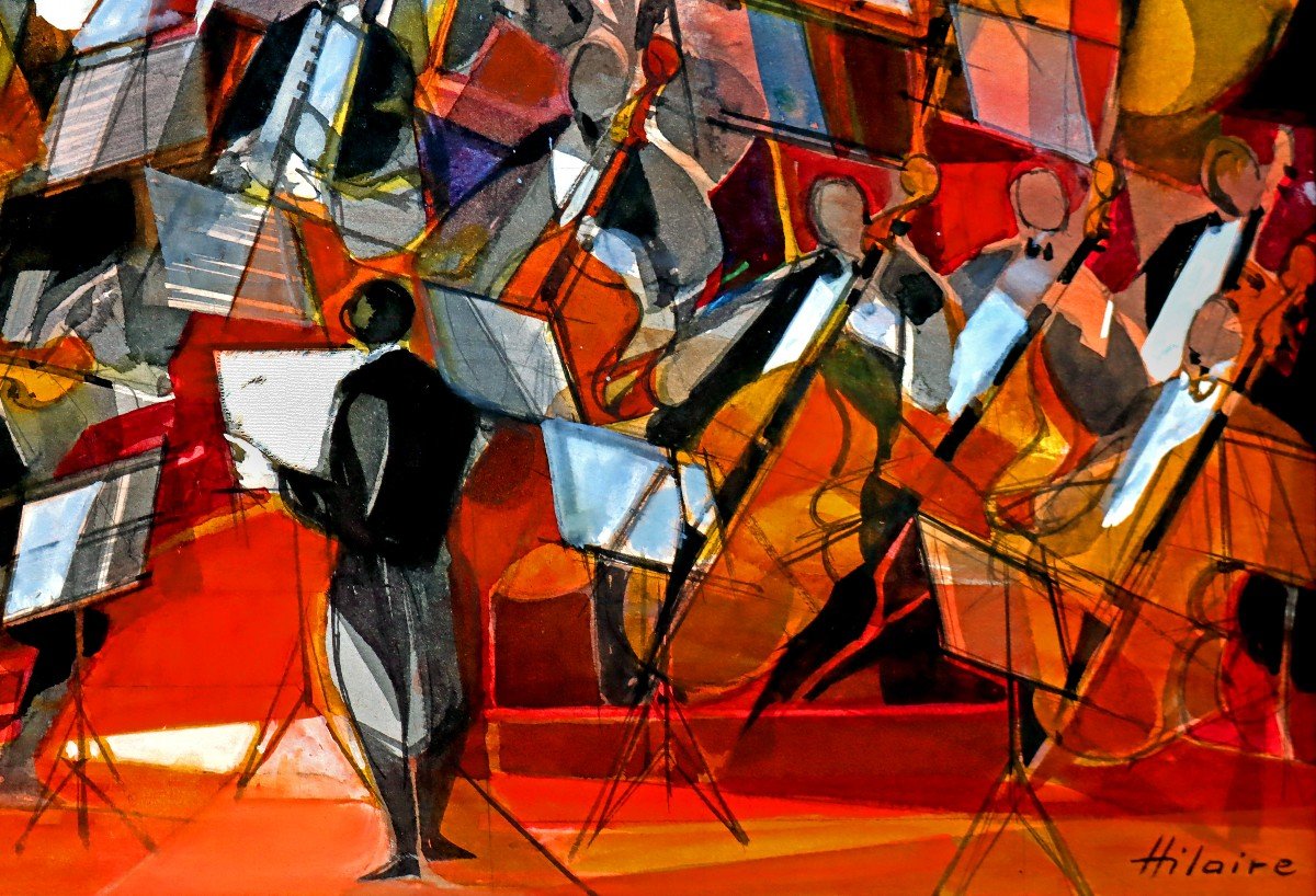 Camille Hilaire (1916-2004) Large Painting - The Symphony Orchestra-photo-3