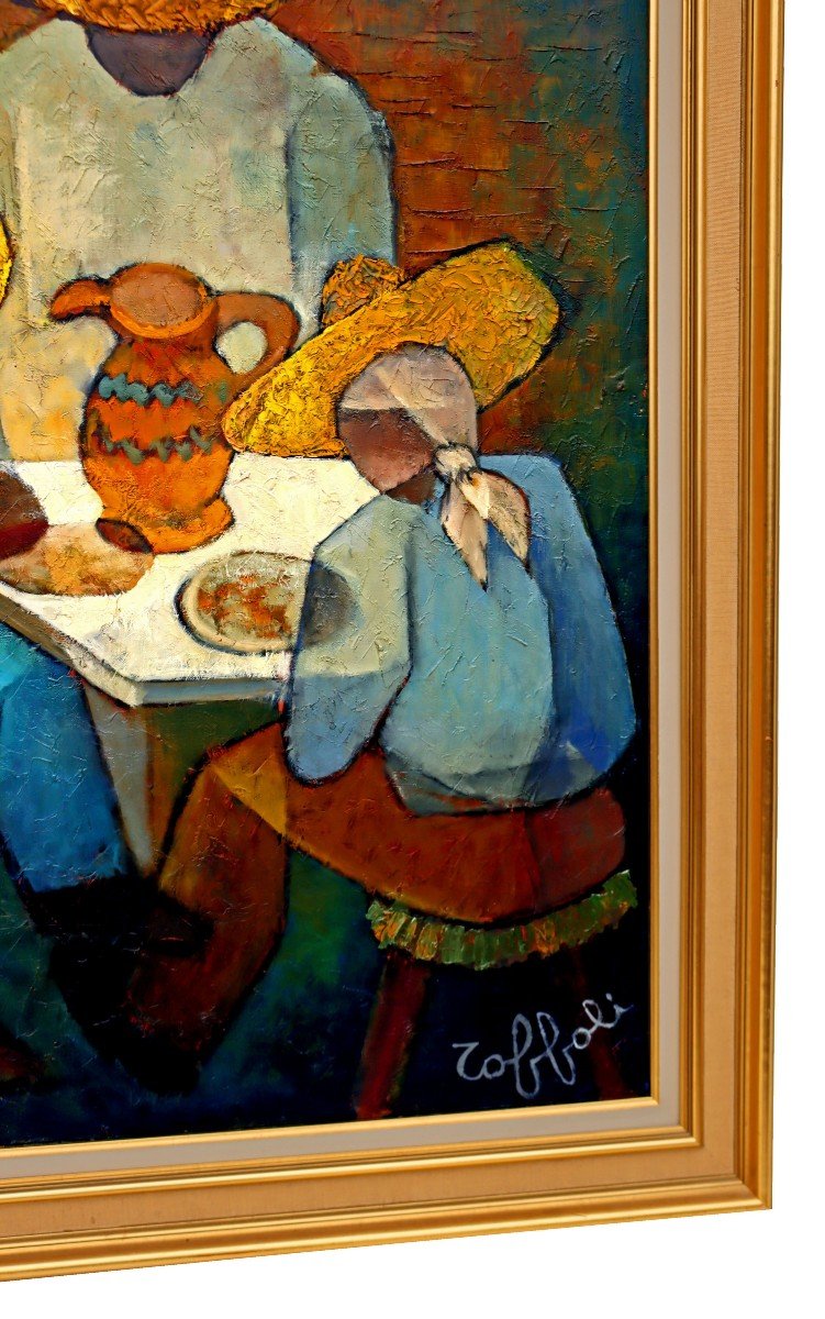 Louis Toffoli (1907-1999) Large Oil On Canvas -the Trio Of San Cristobal--photo-4