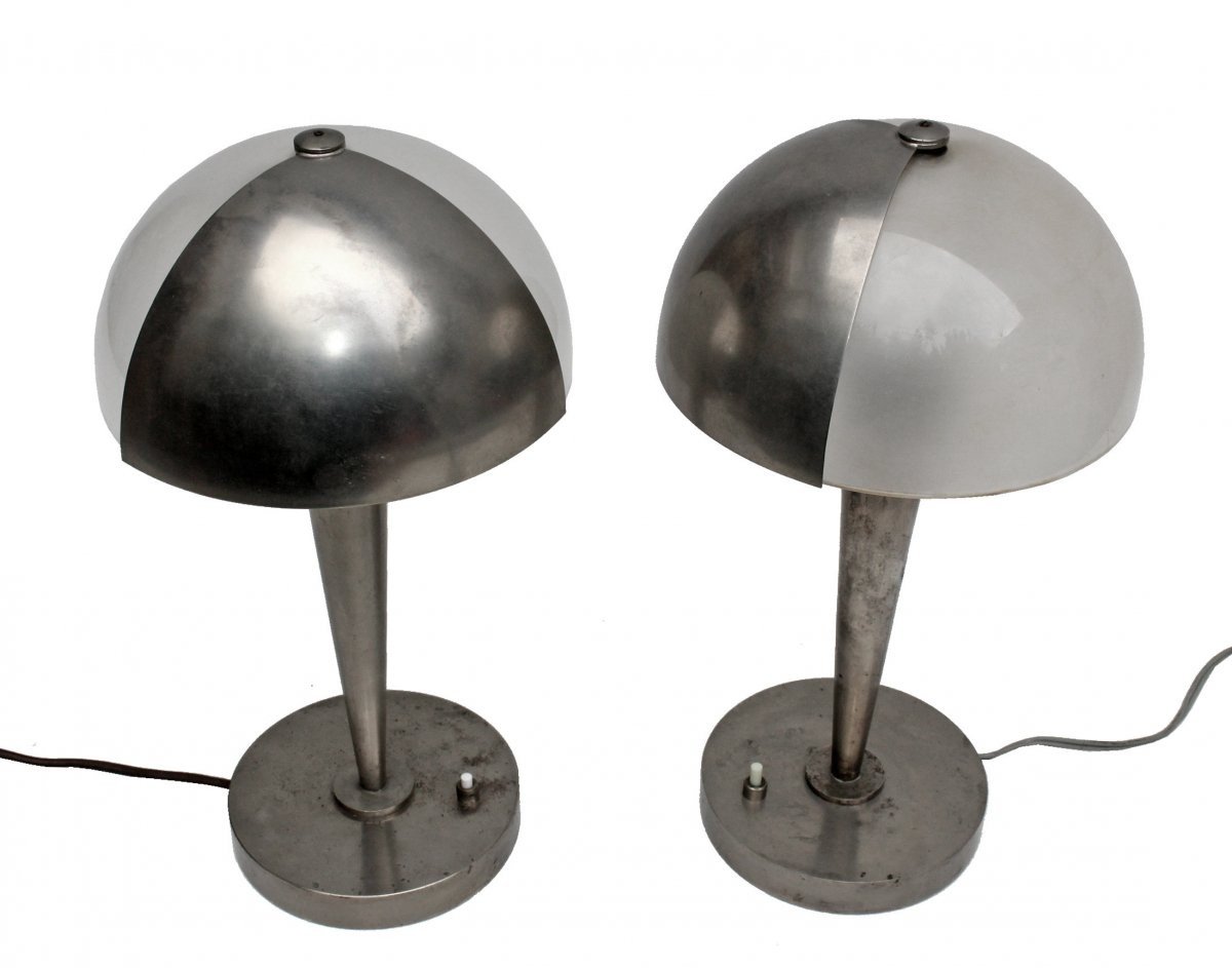 Jean Perzel (1892-1986) Paire de Lampes époque Art Déco -photo-4