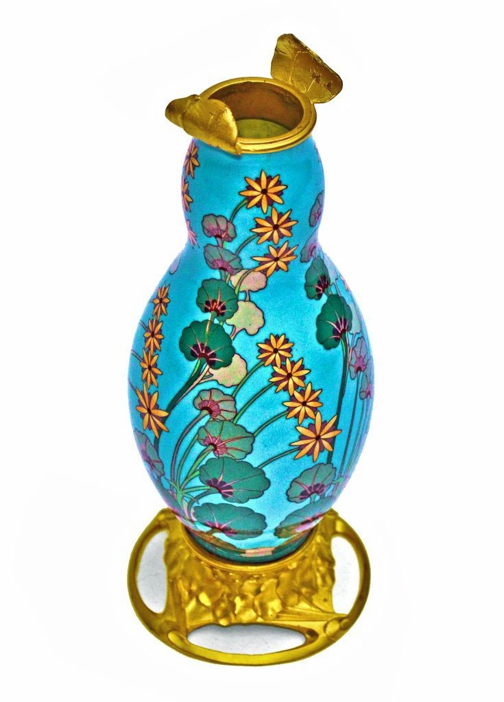 Paul-françois Louchet (1854-1936) Rare Art Deco Vase-photo-2