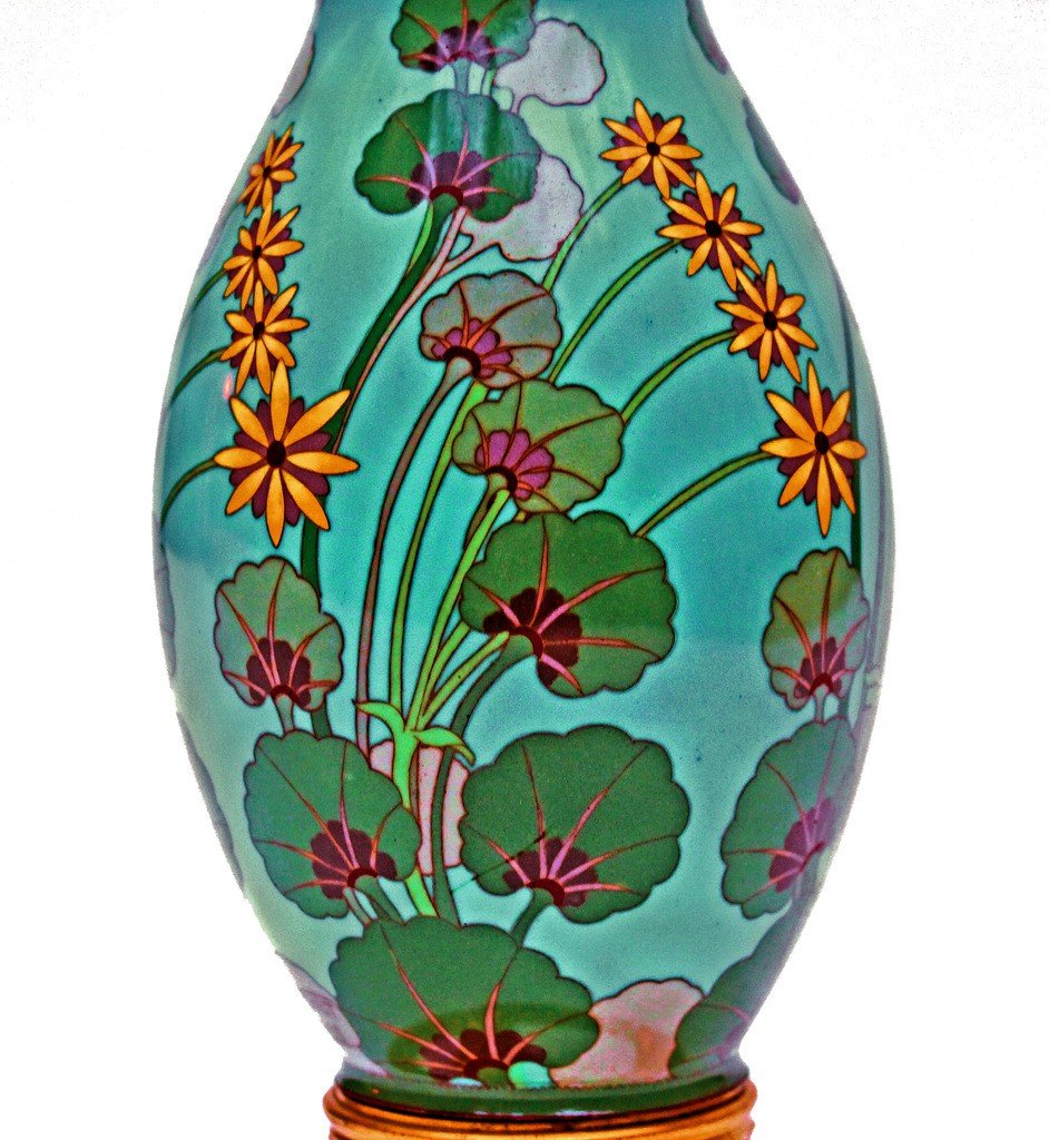 Paul Louchet (1854-1936) Rare Art Deco Vase-photo-2