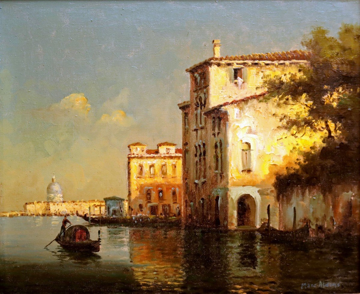 Marc Aldine (1870-1956) Impressionist View Of Venice-photo-4