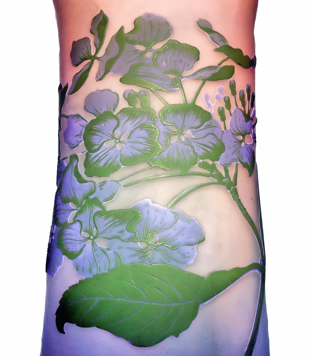 &eacute;mile Gall&eacute; (1846 - 1904) Monumental Vase Hortensias 64 Cm-photo-4