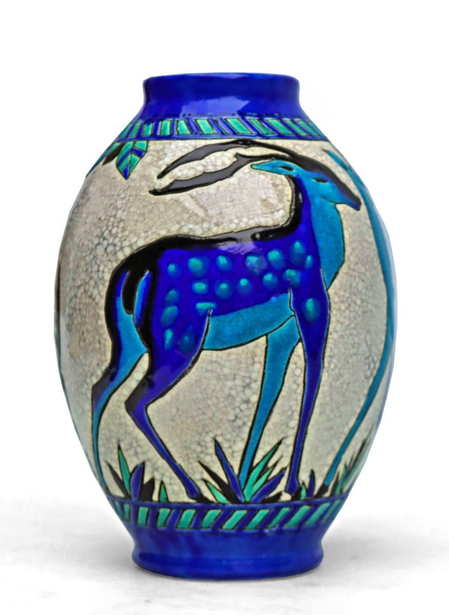 Charles Catteau (1880-1966) Art Deco Kéramis Vase-photo-3