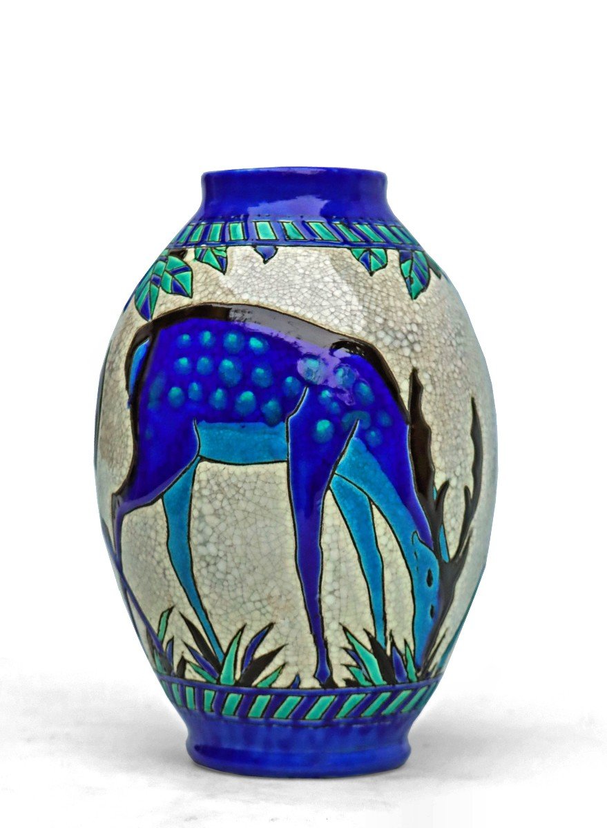 Charles Catteau (1880-1966) Art Deco Kéramis Vase-photo-4