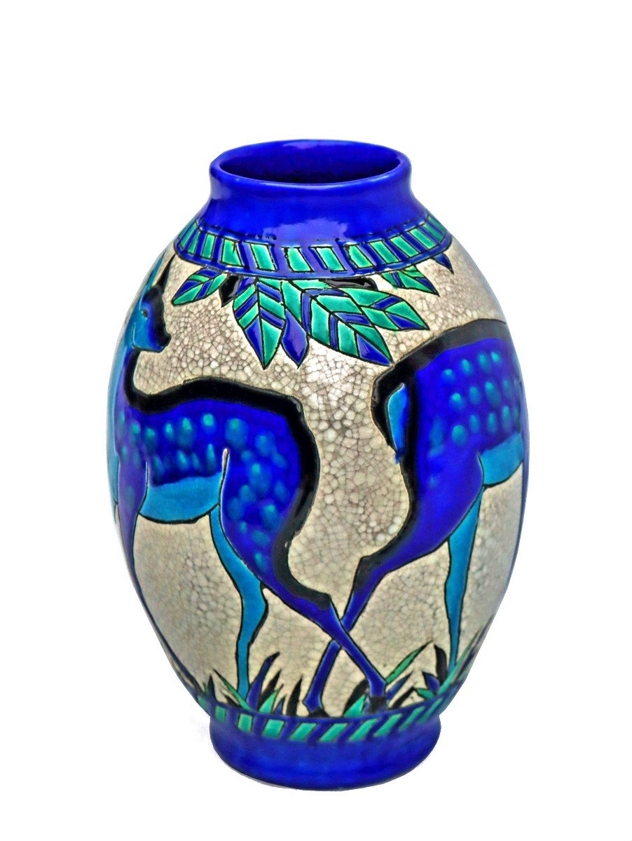 Charles Catteau (1880-1966) Art Deco Kéramis Vase-photo-2