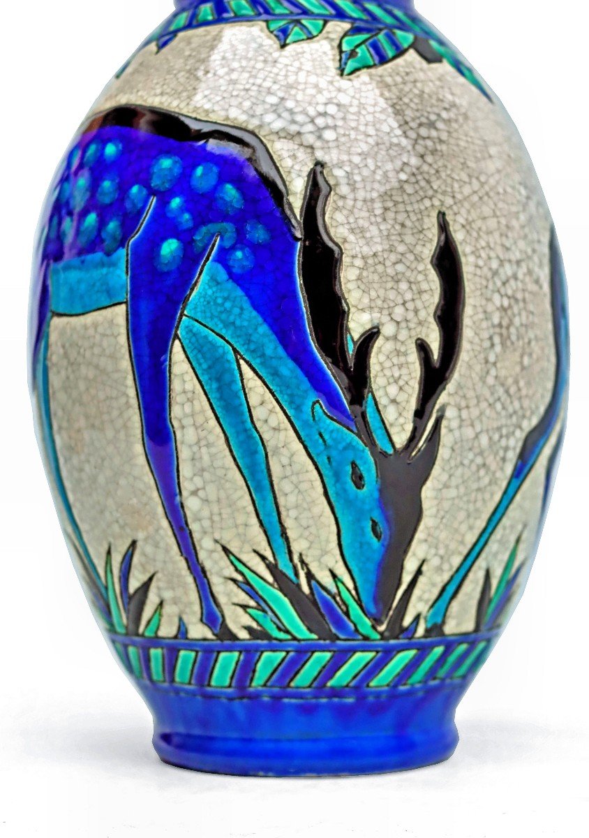 Charles Catteau (1880-1966) Art Deco Kéramis Vase-photo-3