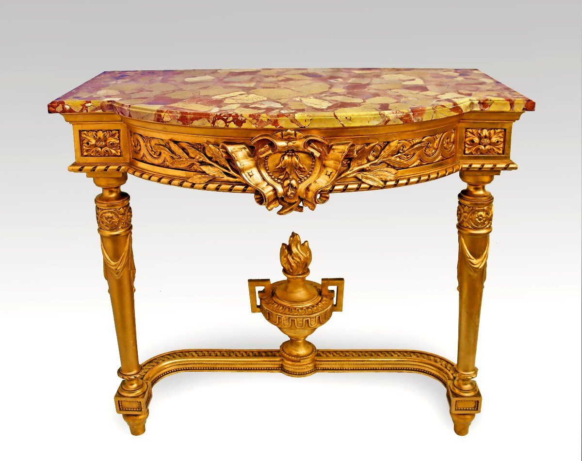 Console Napoléon III En Bois Doré