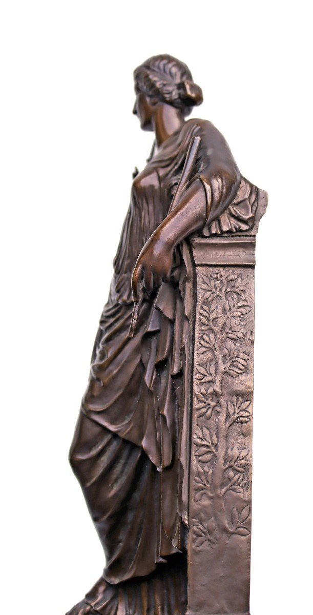 "euterpe" Bronze By F. Barbedienne And A. Collas-photo-2