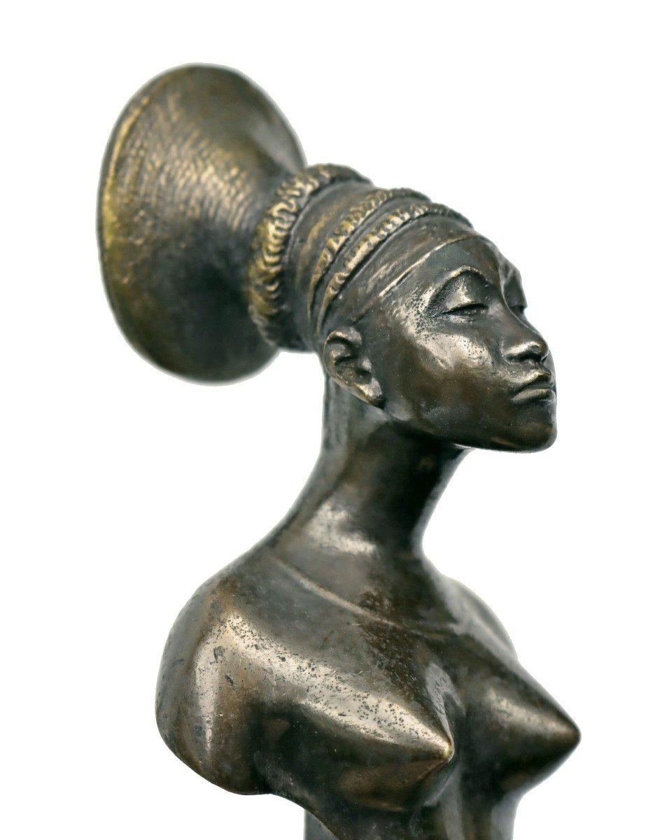 A. Caron (1857-1932) Princess Neginga Bronze Circa 1925-photo-2