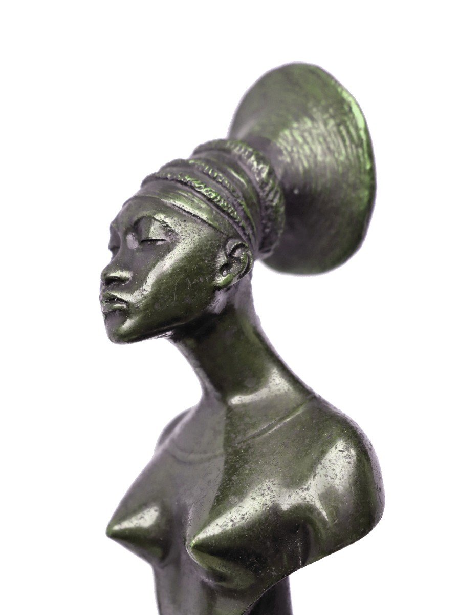 A. Caron (1857-1932) Princesse Neginga Bronze Circa 1925-photo-3