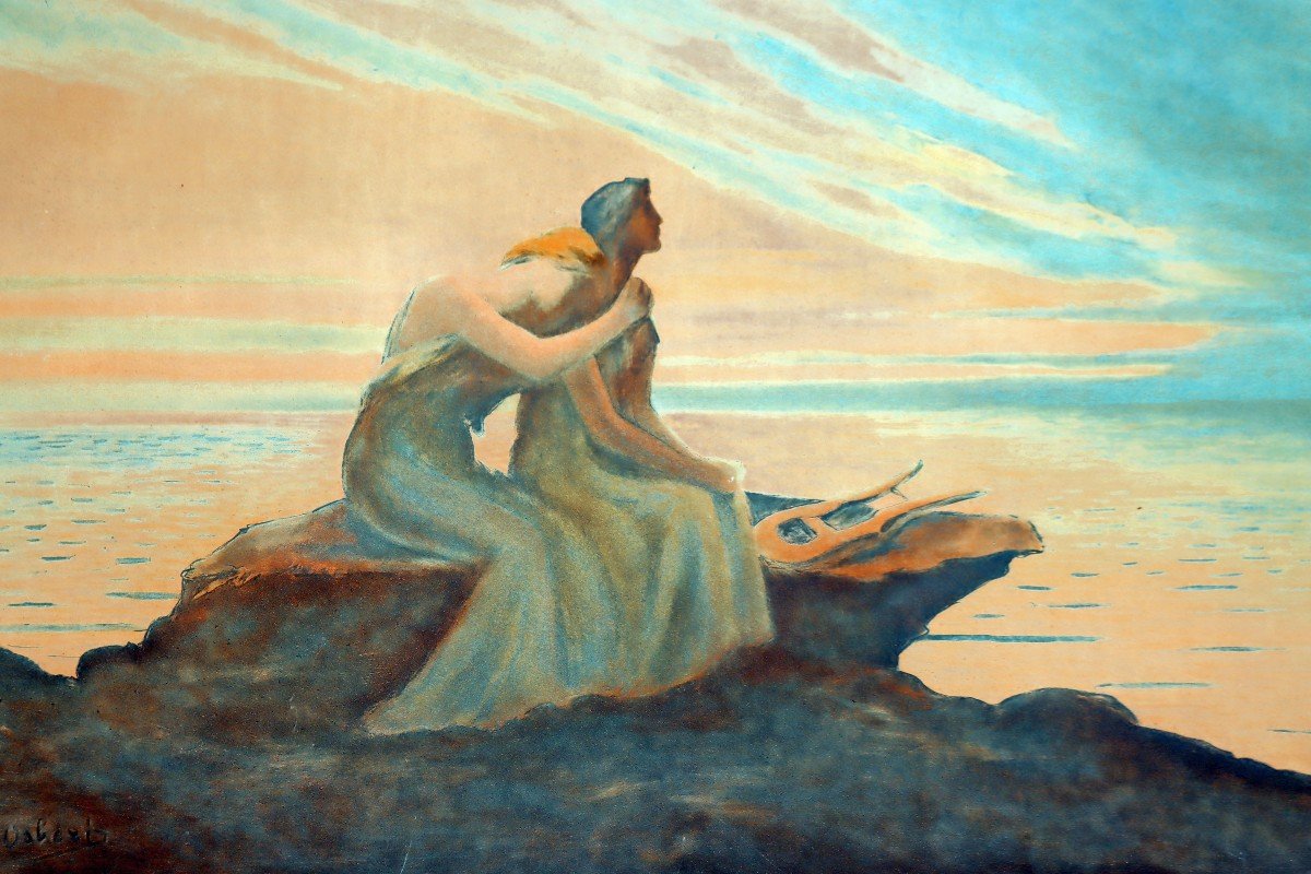 Alphonse OSBERT (1857-1939) Paire d'Aquatintes 1900-photo-4