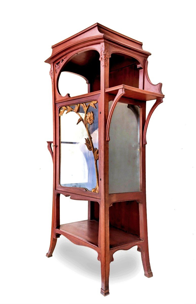 Art Nouveau Mahogany Display Case - Nancy School-photo-2