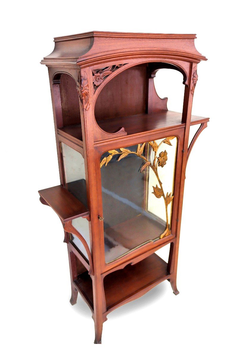 Art Nouveau Mahogany Display Case - Nancy School-photo-3