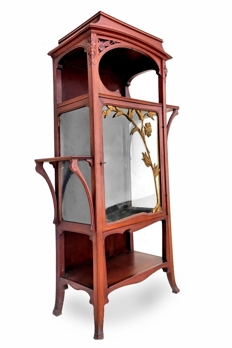 Art Nouveau Mahogany Display Case - Nancy School-photo-4