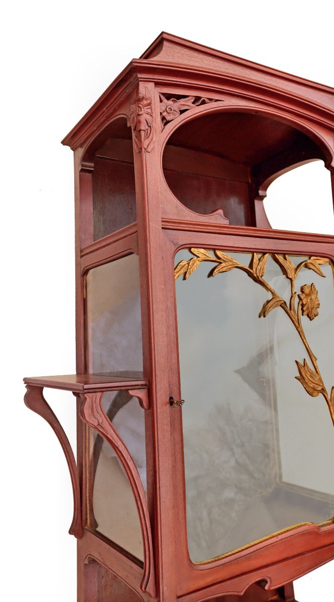 Art Nouveau Mahogany Display Case - Nancy School-photo-6