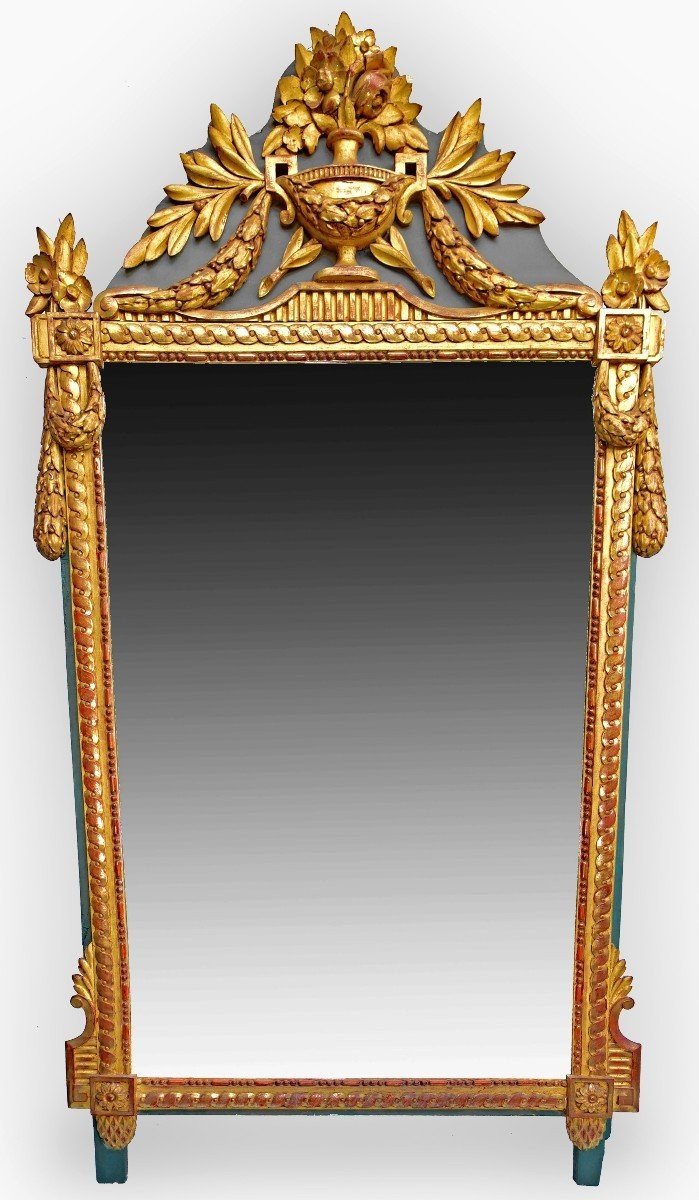 Louis XVI Gilded Wood Mirror (height: 1.64 M)