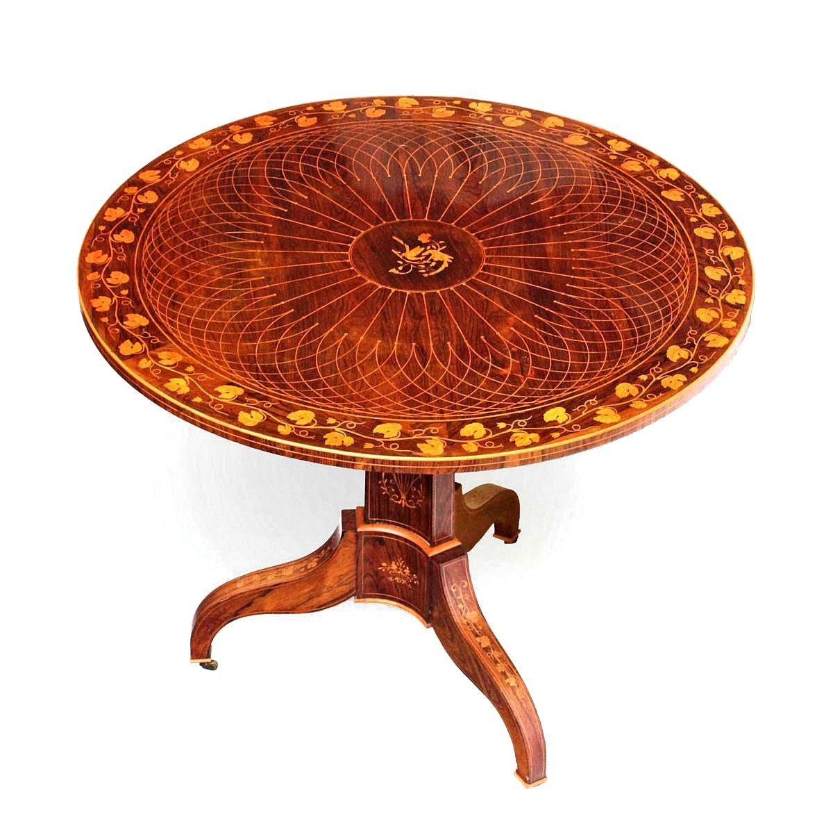 Grande Table Charles X En Marqueterie-photo-2