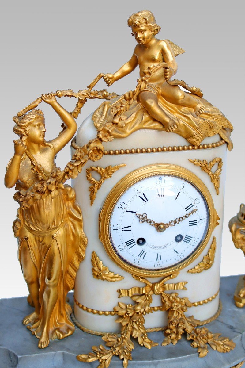 Henry Dasson (1825-1896) Large Gilt Bronze Clock-photo-3