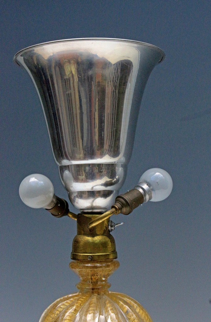 TOSO et BAROVIER grande lampe Murano 1940-50-photo-3