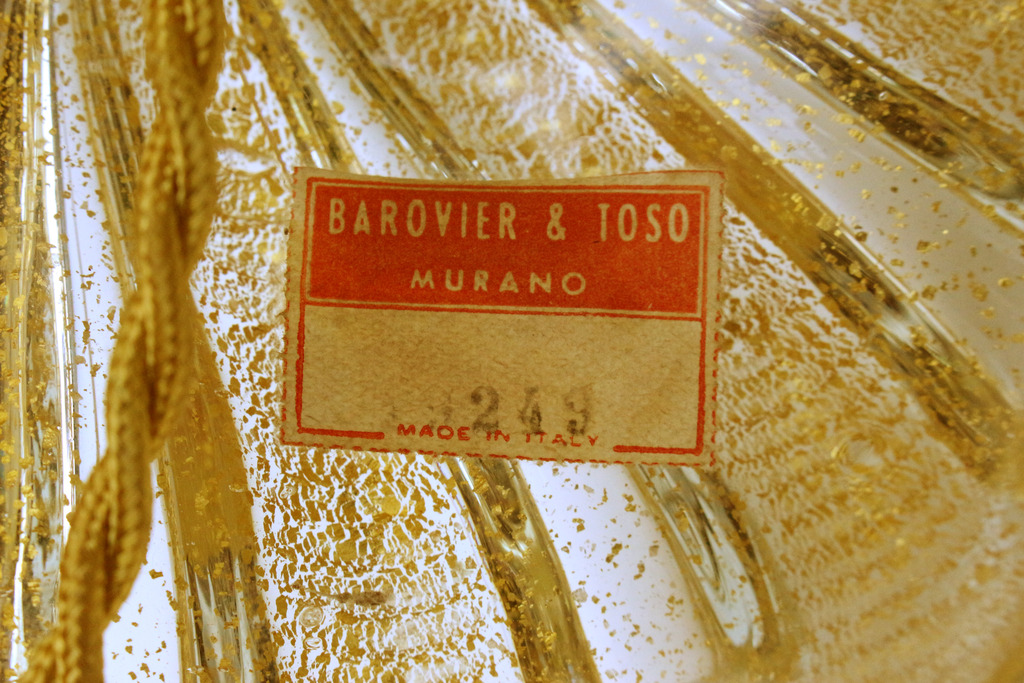 TOSO et BAROVIER grande lampe Murano 1940-50-photo-4