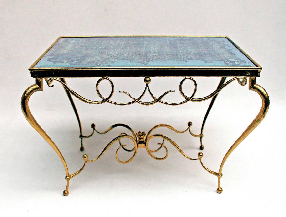 Charles Piguet (1887-1942) Art Deco Wrought Iron Table