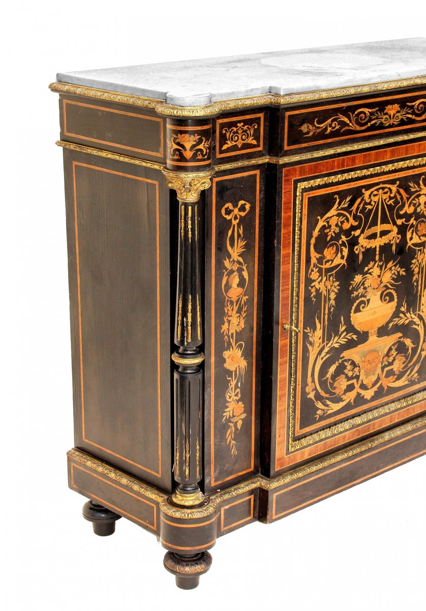 Napoleon III Support Cabinet In Marquetry-photo-3