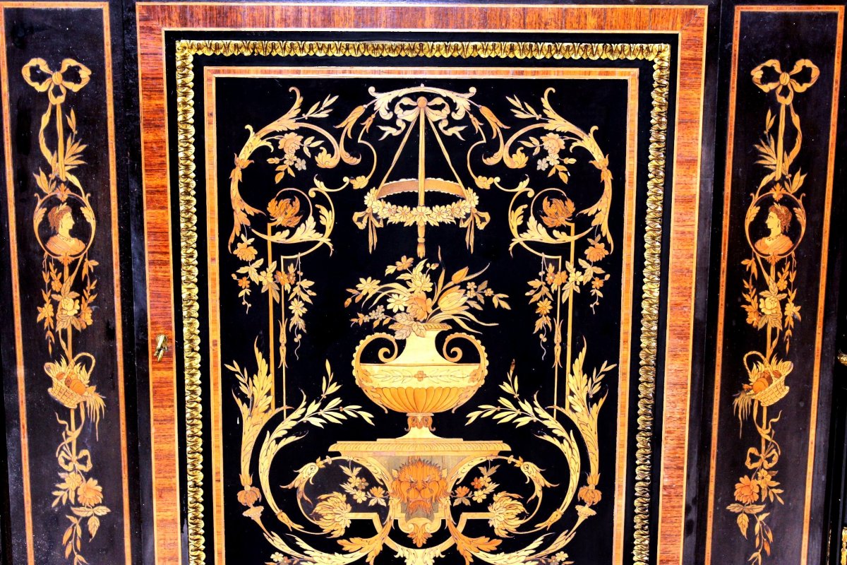 Napoleon III Support Cabinet In Marquetry-photo-5