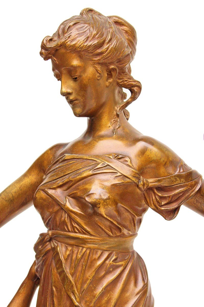 E. DROUOT (1859-1945) Grand Bronze 80 cm "Mentem Luminat"-photo-4