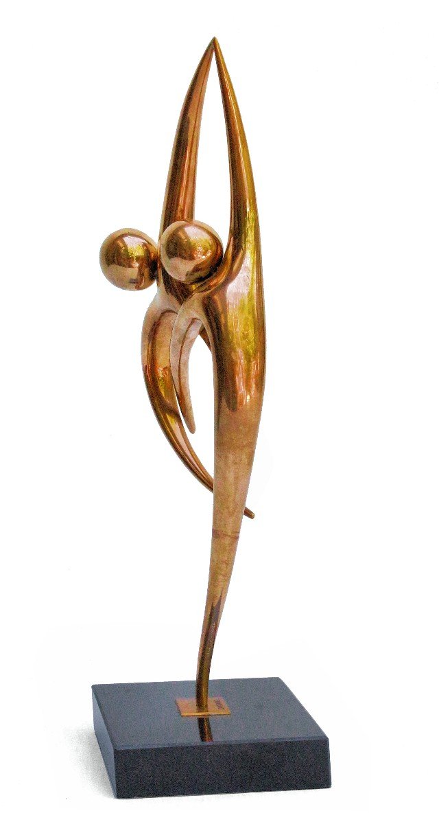 A. Cantarel (XXe) Sculpture Bronze Doré N°3/8-photo-2