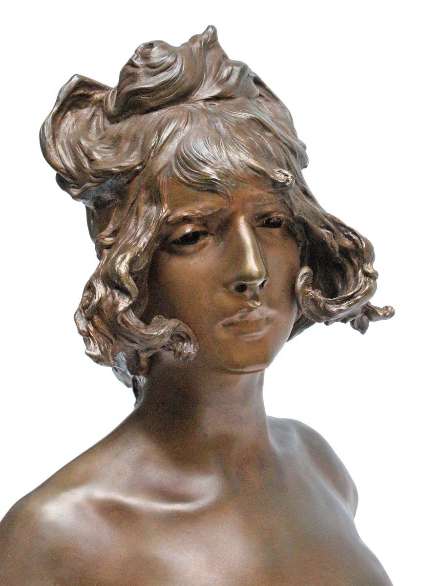 Anton Nelson (1849 1910) Large Art Nouveau Bust-photo-5