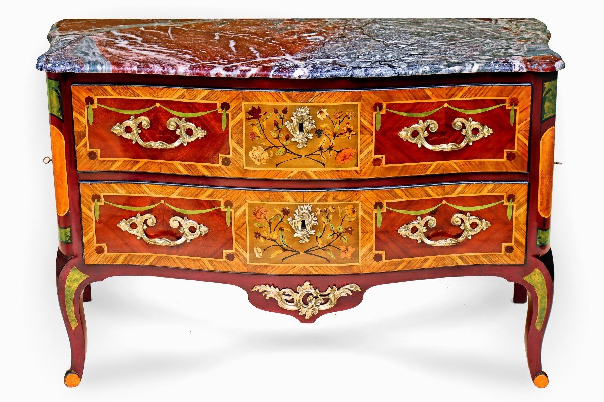 J-F Hache (1730-1796) Précieuse Commode de Salon -photo-2