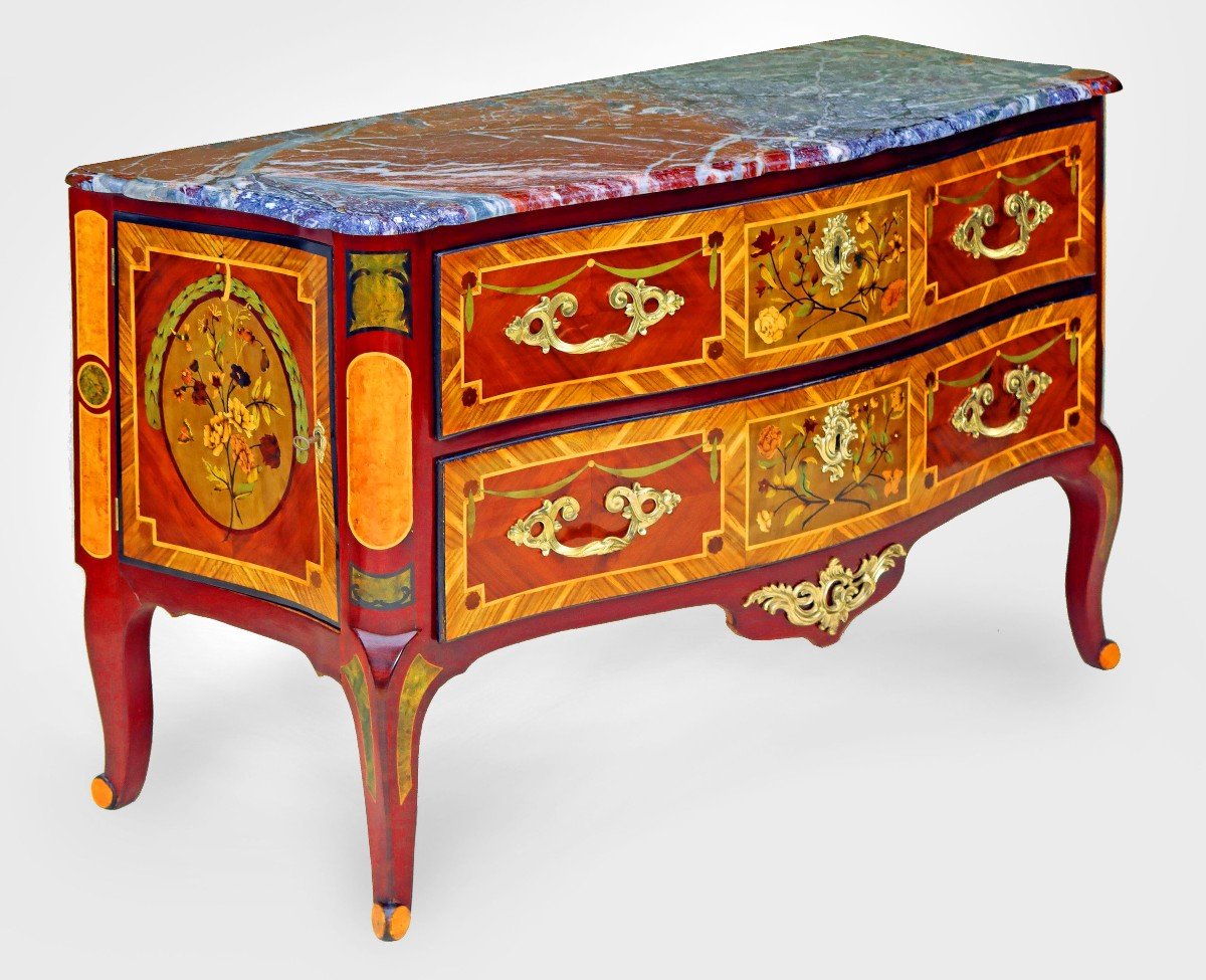 J-F Hache (1730-1796) Précieuse Commode de Salon -photo-3