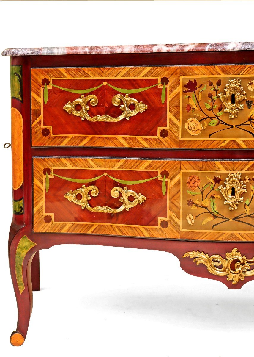 J-F Hache (1730-1796) Précieuse Commode de Salon -photo-4