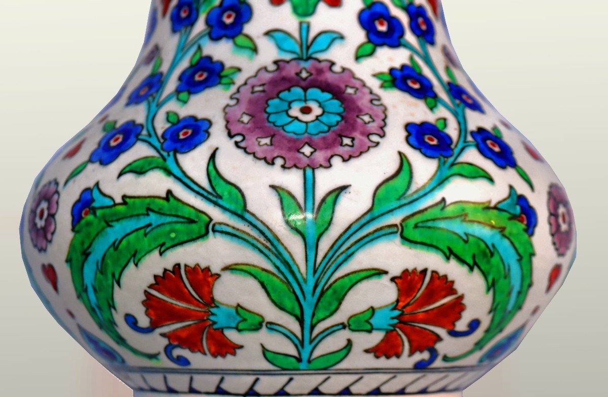 Théodore Deck (1823-1891) Important Iznick Decor Vase-photo-3
