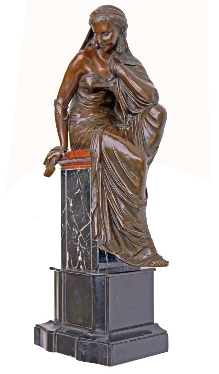 Large Nineteenth Bronze Melpomene (h: 70 Cm)-photo-4