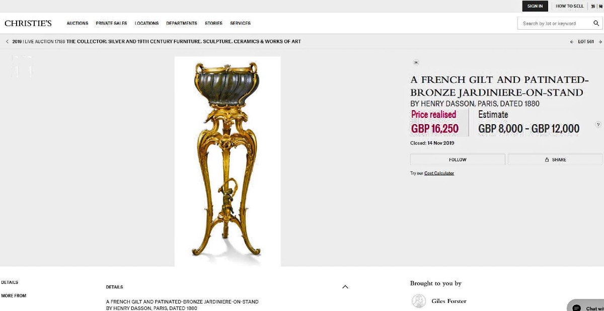 Henry Dasson (1825-1896) Bronze Planter Stand-photo-7