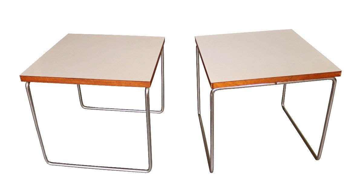 Pierre Guariche (1926-1995) & Steiner Pair Of Coffee Tables-photo-1