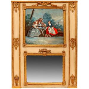 Large 18th Century Trumeau Mirror