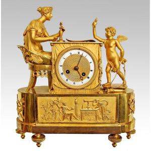 Empire Bronze Clock Attributed To André Reiche