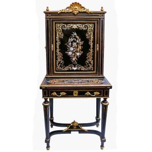 Napoleon III Jewelery Cabinet Boulle Marquetry