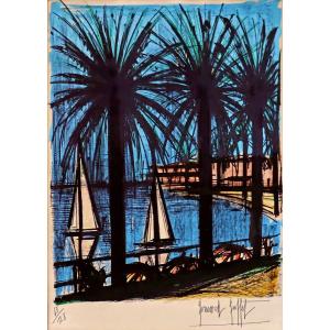 Bernard BUFFET (1928-1999) -Cannes- Grande Lithographie Justifiée