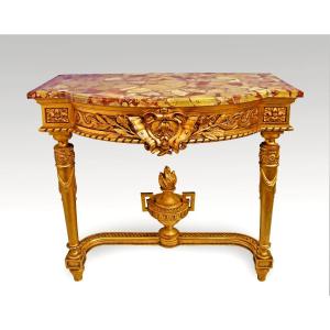 Napoleon III Console In Gilded Wood